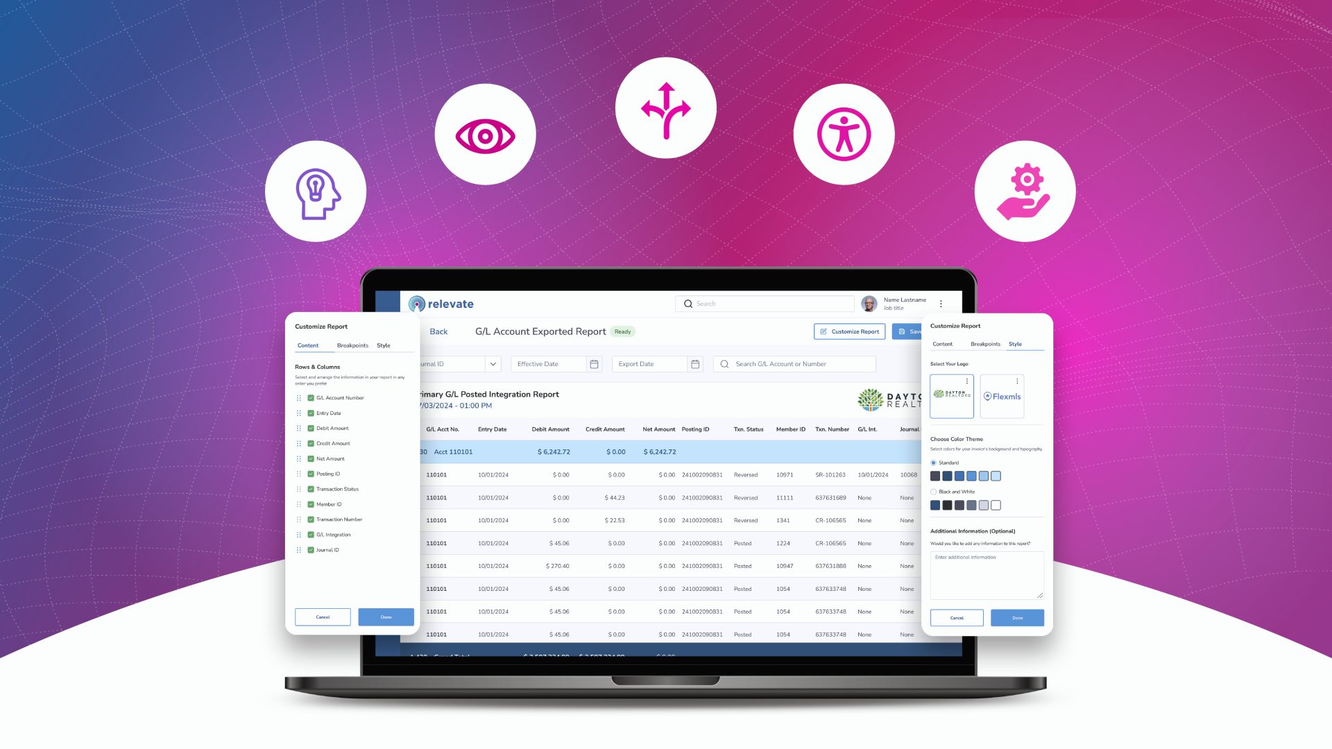 Laptop displaying software interface with various icons.