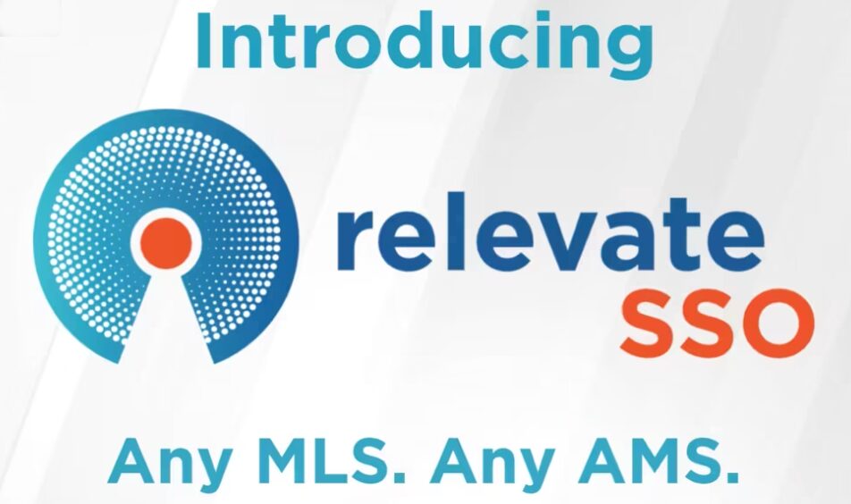 Relevate SSO introduction with logo and text.