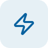 Blue lightning bolt icon on black background.