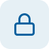 Blue padlock icon on a dark background.