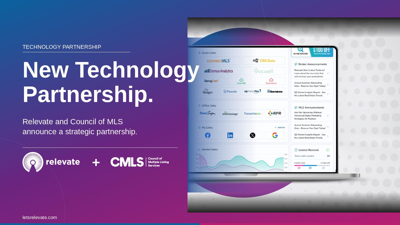 New Technology Partnership Announcement Graphic.