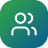Green app icon with user silhouette.